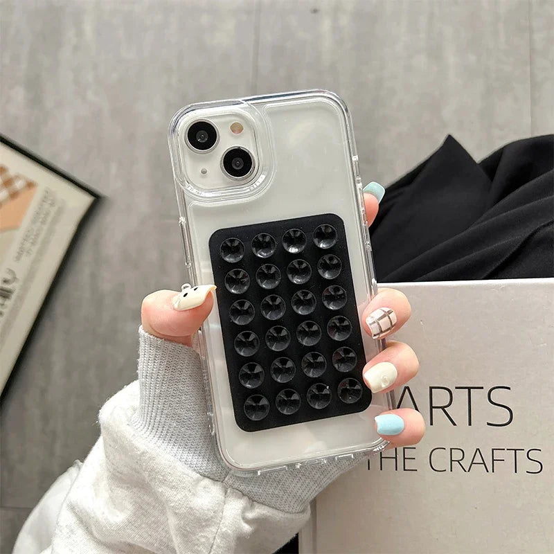 3D Suction Cup Case For iPhone 15 11 12 Pro Max XR X XS 7 8 Plus SE Case For iPhone 14 13 Pro XS Max Transparent Fundas