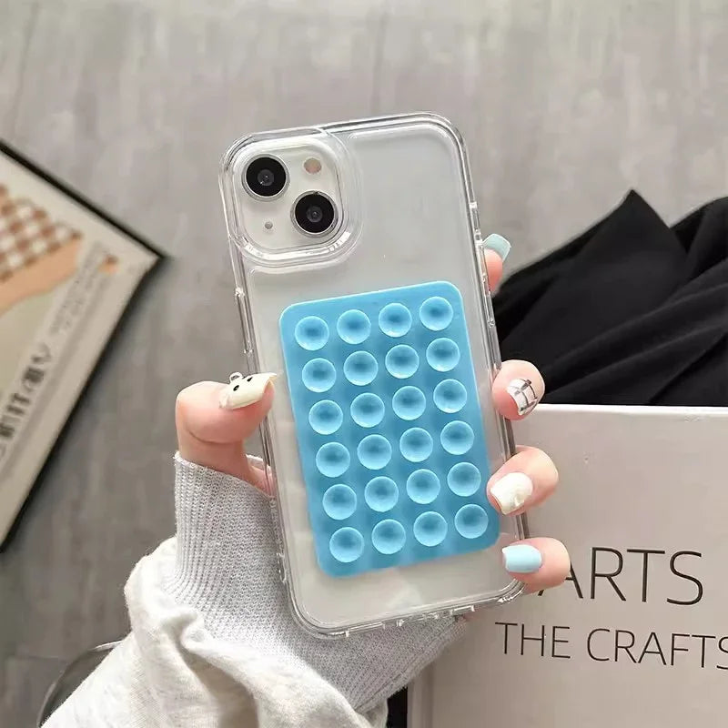 3D Suction Cup Case For iPhone 15 11 12 Pro Max XR X XS 7 8 Plus SE Case For iPhone 14 13 Pro XS Max Transparent Fundas
