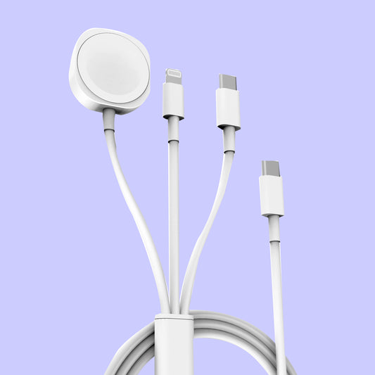 3 in 1 Charging Cable for Mobile Phones with Lightning Input USB-C/A Wireless Charger for iPhone 12-16 Series for 1-  10 SE 1 - 2 Ultra