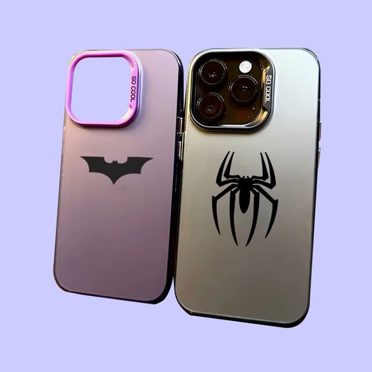 Bat Spider Pattern Matte Texture Phone Case For iPhone 16 15 14 13 12 11 Pro Max 16E XS XR 7 8 Plus SE2 Shockproof Bumper Cover