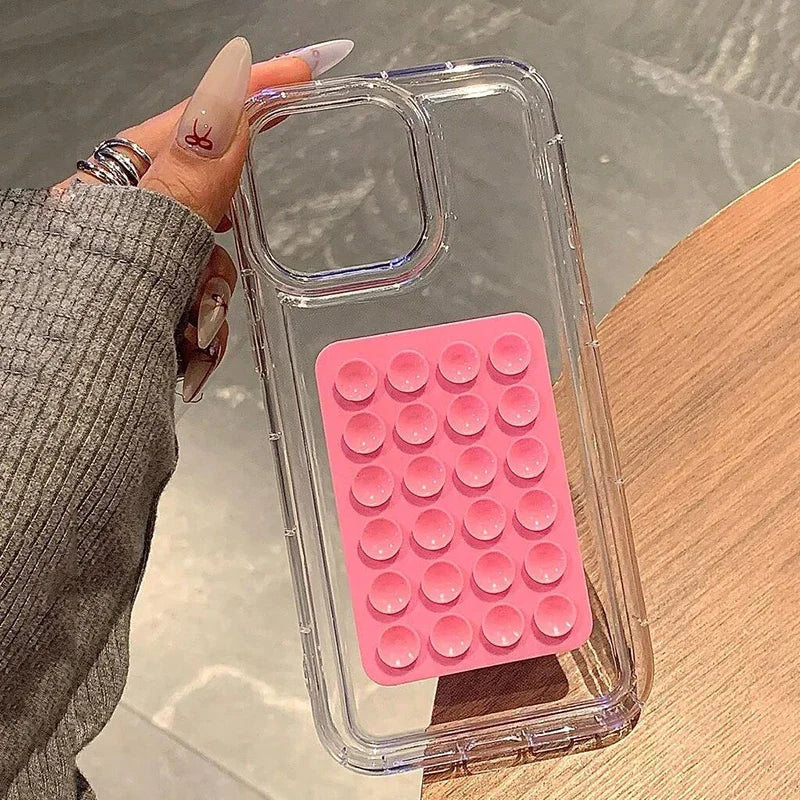 3D Suction Cup Case For iPhone 15 11 12 Pro Max XR X XS 7 8 Plus SE Case For iPhone 14 13 Pro XS Max Transparent Fundas